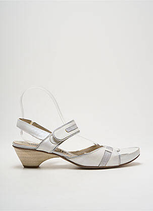 Sandales/nu pieds matière lisse talon de 4 à 6cm blanc J.METAYER femme