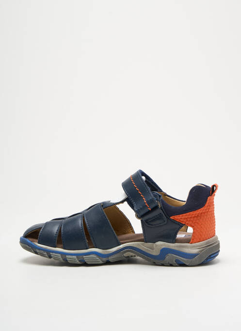 Sandales/nu pieds tissage satiné bout rond bleu ACEBOS garcon