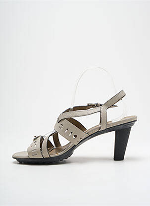 Sandales/nu pieds matière lisse talon de 7 à 9cm gris TRIVER FLIGHT femme