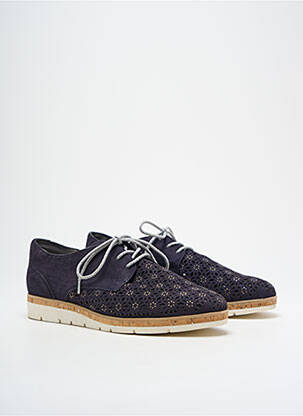 Derbies nubuck talon plat jusqu'à 3cm bleu MARCO TOZZI femme