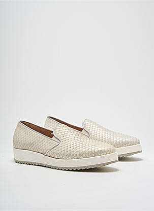 Slip ons tissage satiné talon de 4 à 6cm beige DONNA PIU femme