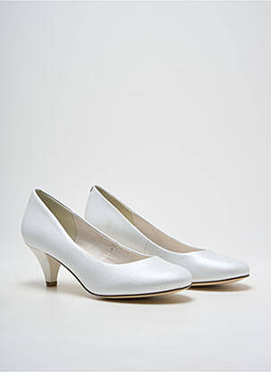 Escarpins tissage satiné talon de 4 à 6cm blanc TAMARIS femme