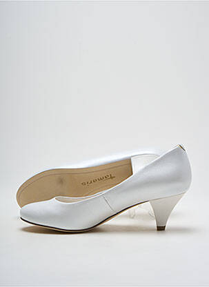 Escarpins tissage satiné talon de 4 à 6cm blanc TAMARIS femme