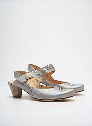 Sandales/nu pieds tissage satiné talon de 4 à 6cm argent SWEET femme