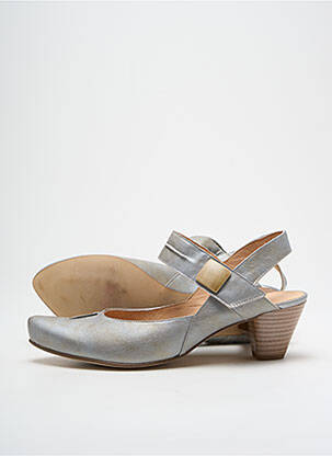 Sandales/nu pieds tissage satiné talon de 4 à 6cm argent SWEET femme