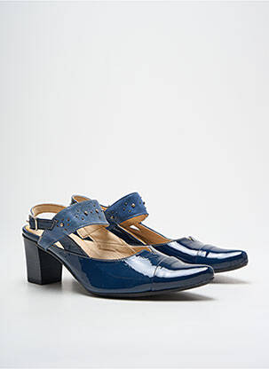 Sandales/nu pieds matière lisse talon de 4 à 6cm bleu DORKING femme