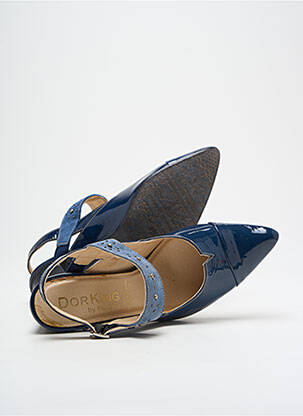 Sandales/nu pieds matière lisse talon de 4 à 6cm bleu DORKING femme