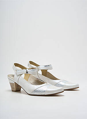 Sandales/nu pieds matière lisse talon de 4 à 6cm argent J.METAYER femme
