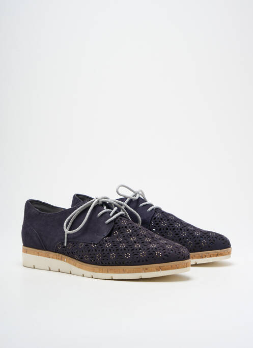 Derbies nubuck talon plat jusqu'à 3cm bleu MARCO TOZZI femme