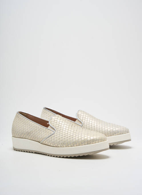 Slip ons tissage satiné talon de 4 à 6cm beige DONNA PIU femme