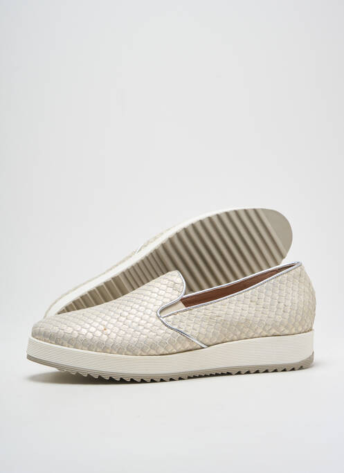 Slip ons tissage satiné talon de 4 à 6cm beige DONNA PIU femme