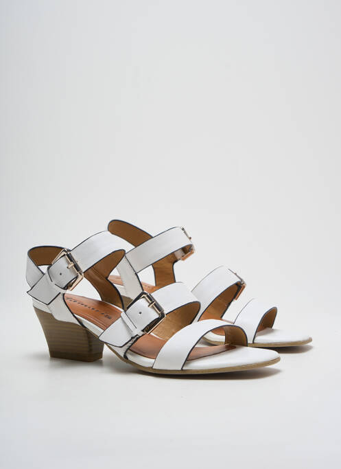 Sandales/nu pieds matière lisse talon de 4 à 6cm blanc TAMARIS femme