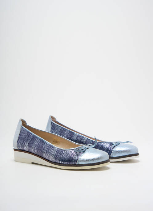 Ballerines matière lisse talon plat jusqu'à 3cm bleu SWEDI femme