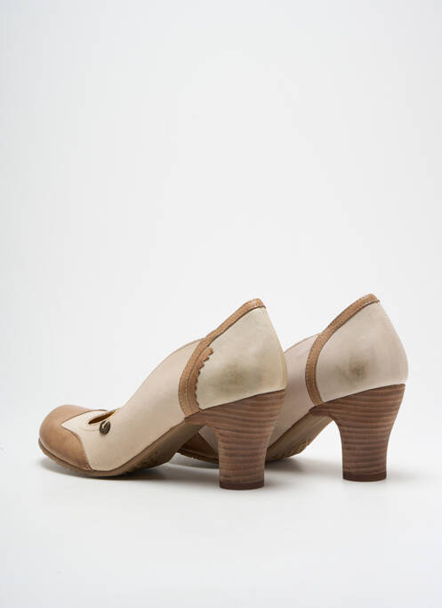 Escarpins beige GOLD BUTTON femme