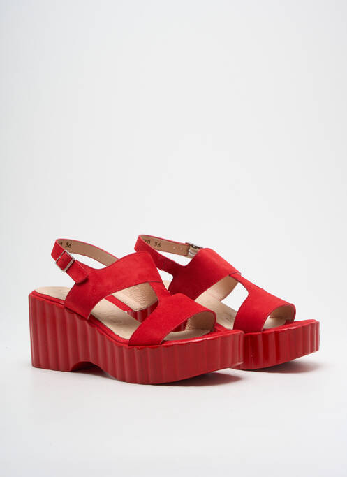 Sandales/Nu pieds rouge WONDERS pour femme