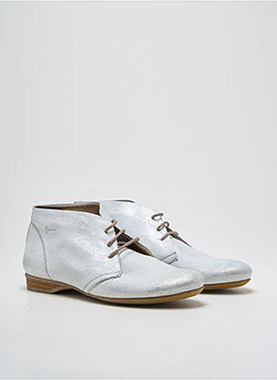 Bottines/boots tissage satiné talon plat jusqu'à 3cm argent DORKING femme