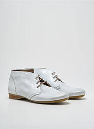 Bottines/boots tissage satiné talon plat jusqu'à 3cm argent DORKING femme