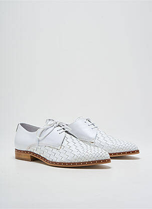 Derbies bout pointu talon plat jusqu'à 3cm blanc PHILIPPE MORVAN femme