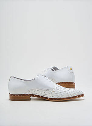 Derbies bout pointu talon plat jusqu'à 3cm blanc PHILIPPE MORVAN femme