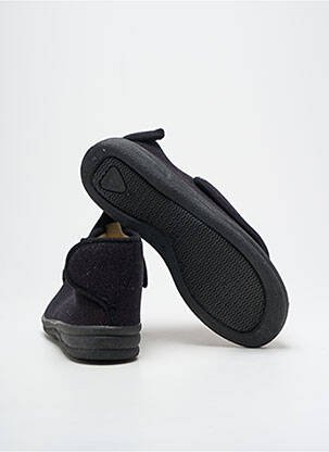 Chaussons/pantoufles fermeture scratch talon plat jusqu'à 3cm noir FARGEOT femme
