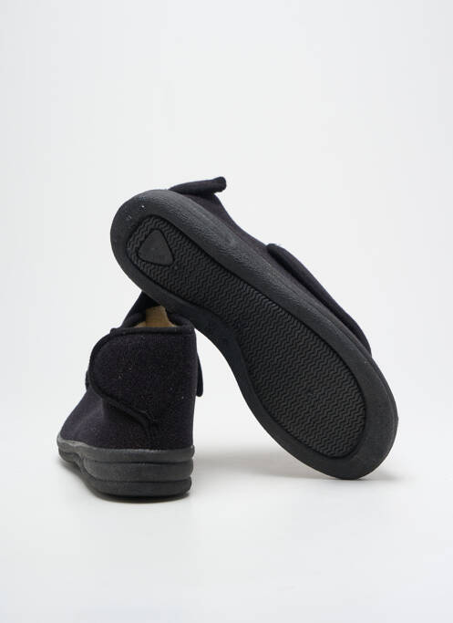 Chaussons/pantoufles fermeture scratch talon plat jusqu'à 3cm noir FARGEOT femme