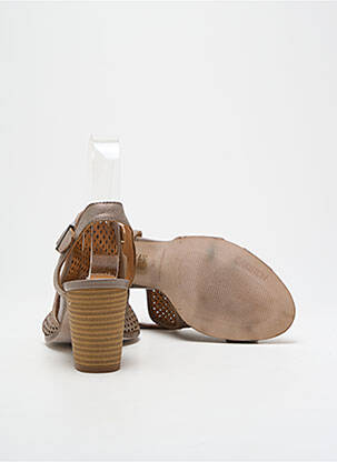 Sandales/nu pieds tissage satiné talon de 4 à 6cm marron KARSTON femme
