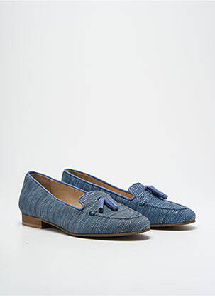 Mocassins tissage satiné talon plat jusqu'à 3cm bleu PINTO DI BLU femme