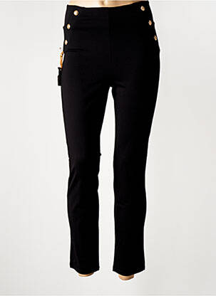 Pantalon 7/8 taille haute taille haute noir YSABEL MORA femme
