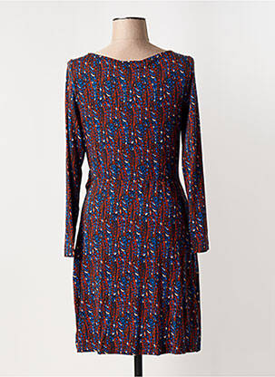 Robe mi-longue imprimé fantaisie manches longues bleu SURKANA femme