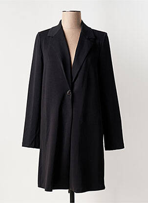 Manteau long coupe cintrée sans capuche noir SURKANA femme