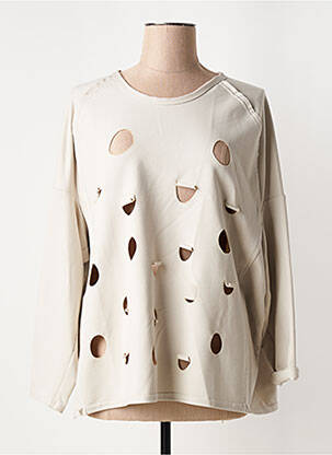 Sweat-shirt coupe over-size manches longues beige KEDZIOREK femme