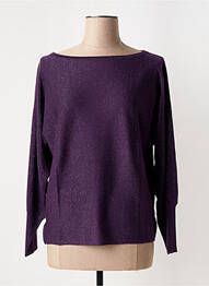 Pull col bateau manches longues violet SURKANA femme