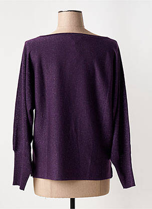 Pull col bateau manches longues violet SURKANA femme