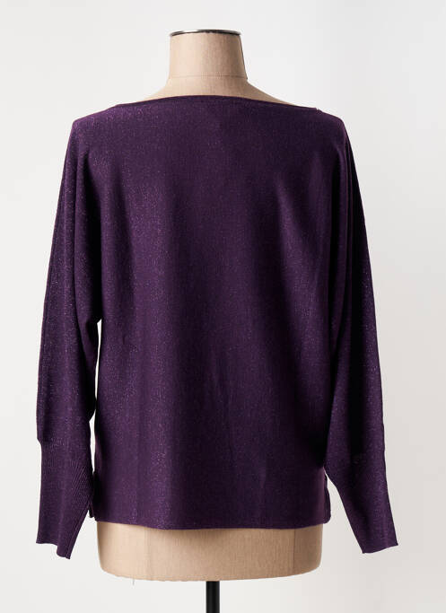Pull col bateau manches longues violet SURKANA femme