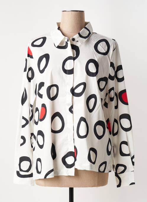 Chemisier imprimé fantaisie manches longues noir K femme