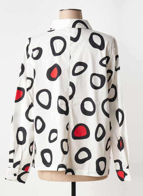 Chemisier imprimé fantaisie manches longues noir K femme