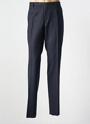 Pantalon chino fermeture zippée sous rabat avec crochet taille haute bleu NINO LORETTI homme