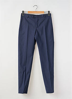 Pantalon chino fermeture zippée sous rabat avec crochet taille haute bleu STRELLSON homme