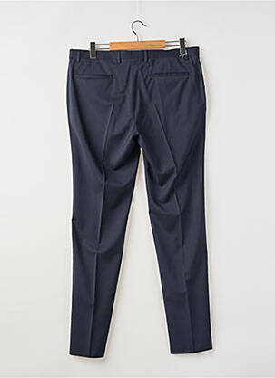 Pantalon chino fermeture zippée sous rabat avec crochet taille normale bleu STEVENSON AND SON homme