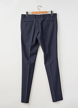 Pantalon chino fermeture zippée sous rabat avec crochet taille haute bleu NINO LORETTI homme