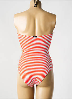 Maillot de bain 1 pièce bretelles élastiquées amovibles haut bandeau orange BIKINI BAR femme