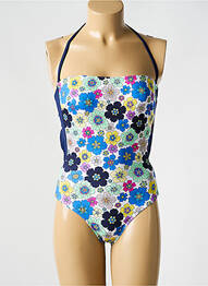 Maillot de bain 1 pièce bretelles élastiquées amovibles haut bandeau bleu BIKINI BAR femme