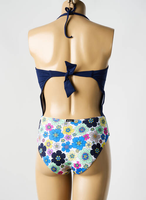 Maillot de bain 1 pièce bretelles élastiquées amovibles haut bandeau bleu BIKINI BAR femme