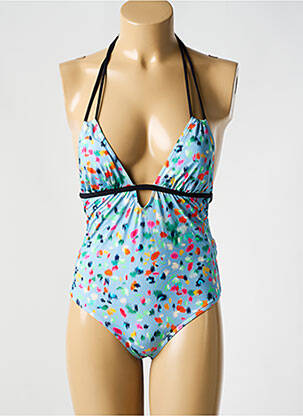 Maillot de bain 1 pièce imprimé fantaisie haut triangles bleu BIKINI BAR femme