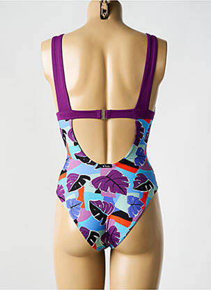 Maillot de bain 1 pièce imprimé fantaisie haut soutien-gorge avec mousse de rembourrage amovible violet BIKINI BAR femme