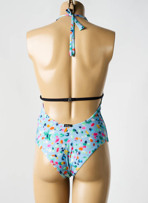 Maillot de bain 1 pièce imprimé fantaisie haut triangles bleu BIKINI BAR femme