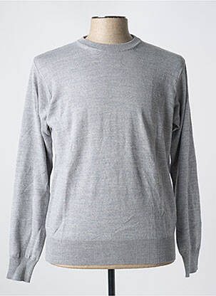 Pull col rond manches longues gris MASSIMO BONI homme
