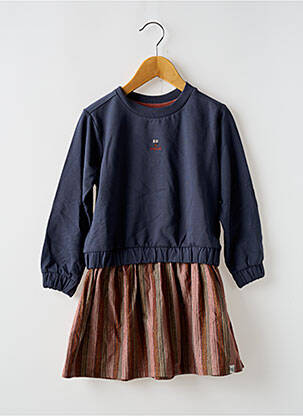 Robe mi-longue col rond manches longues bleu NOPPIES fille