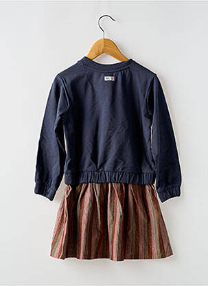 Robe mi-longue col rond manches longues bleu NOPPIES fille