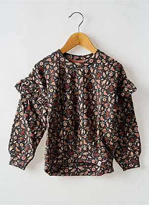 Sweat-shirt manches longues manches longues noir NOPPIES fille